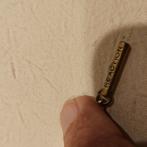 KENNETH COLE Vintage Brass, Abalones & Deep Blue stones Necklace - Picture 9 of 12